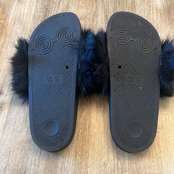 Faux Fur Slides Sandals Women's 10 - Picture 4 of 6